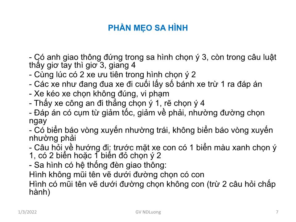 Giáo án Luật giao thông đường bộ - Bài: Quy tắc giao thông - Nguyễn Duy Lương trang 7