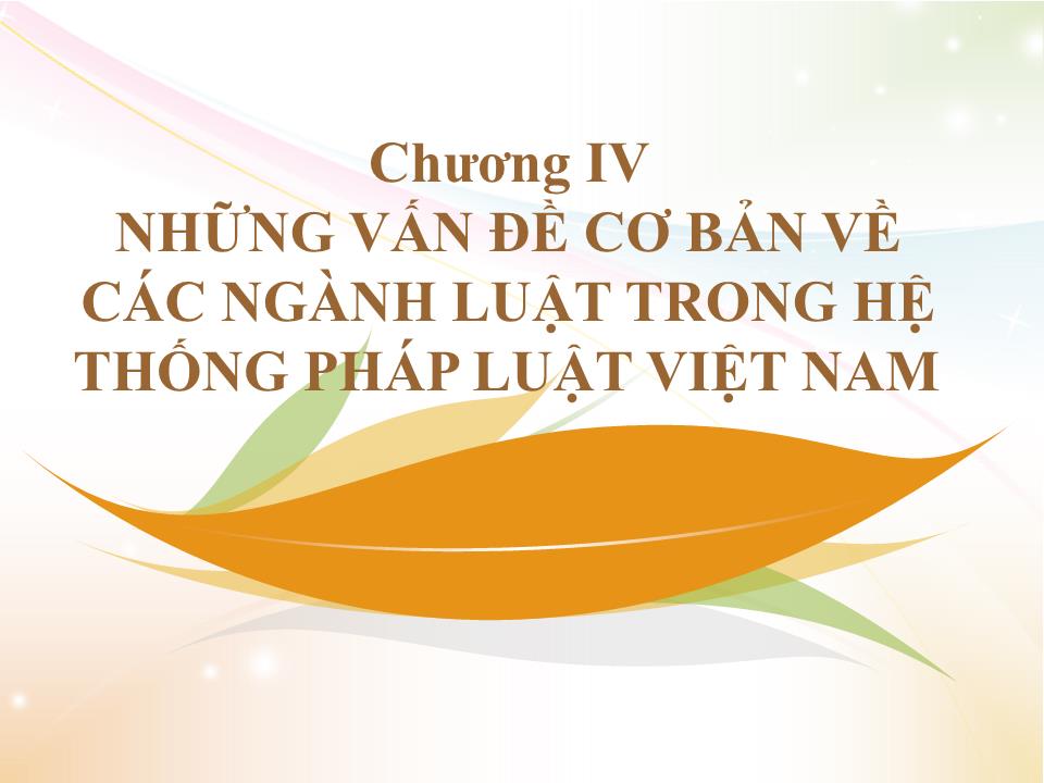 Bài giảng Nhà nước và pháp luật đại cương - Chương 4: Những vấn đề cơ bản về các ngành luật trong hệ thống pháp luật Việt Nam - Phần 1: Luật hiến pháp Việt Nam trang 1