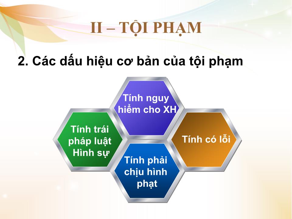 Bài giảng Nhà nước và pháp luật đại cương - Chương 4: Những vấn đề cơ bản về các ngành luật trong hệ thống pháp luật Việt Nam - Phần 2: Luật hình sự Việt Nam trang 10