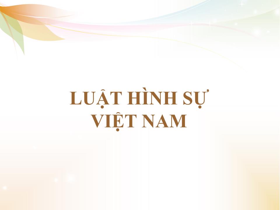 Bài giảng Nhà nước và pháp luật đại cương - Chương 4: Những vấn đề cơ bản về các ngành luật trong hệ thống pháp luật Việt Nam - Phần 2: Luật hình sự Việt Nam trang 2