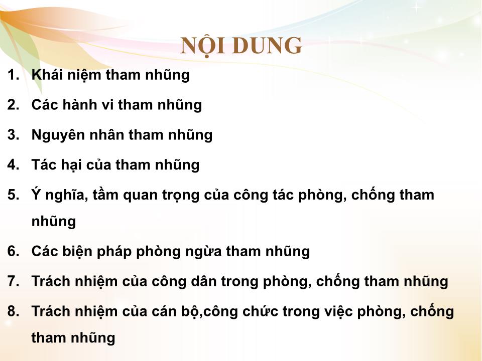 Bài giảng Nhà nước và pháp luật đại cương - Chương 5: Pháp luật về phòng chống tham nhũng trang 3