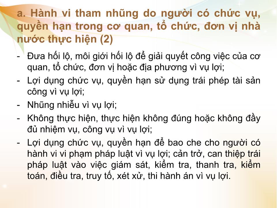 Bài giảng Nhà nước và pháp luật đại cương - Chương 5: Pháp luật về phòng chống tham nhũng trang 8