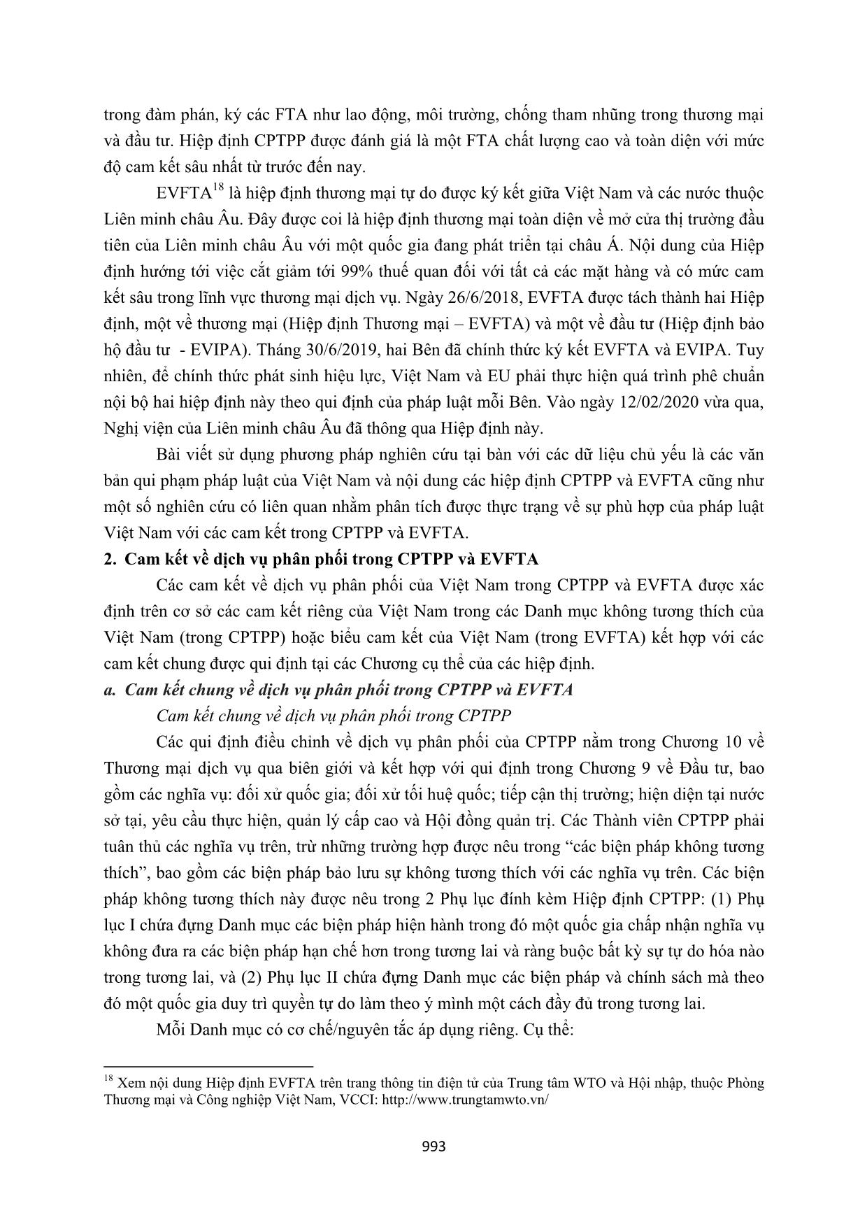 Cam kết về dịch vụ phân phối của Việt Nam tại các hiệp định CPTPP  và EVFTA trong so sánh với pháp luật Việt Nam trang 3
