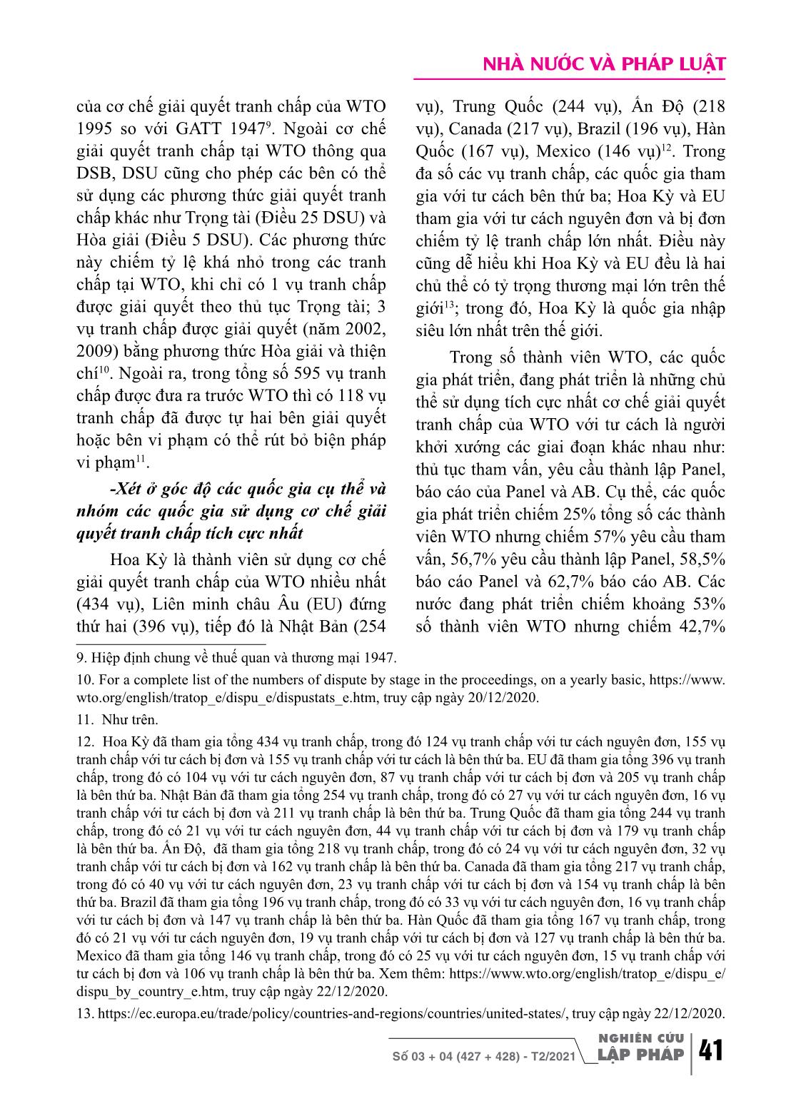 Cơ chế giải quyết tranh chấp thương mại quốc tế của WTO và thực tiễn áp dụng tại Việt Nam sau 26 năm phát triển trang 3