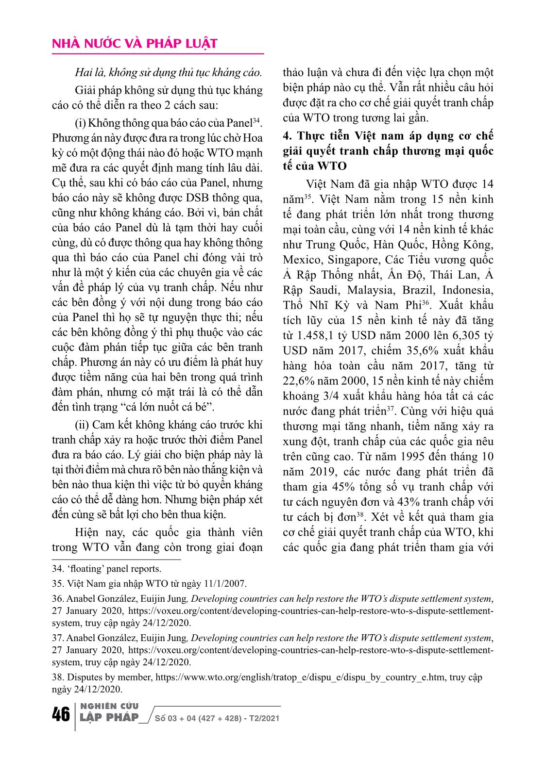 Cơ chế giải quyết tranh chấp thương mại quốc tế của WTO và thực tiễn áp dụng tại Việt Nam sau 26 năm phát triển trang 8
