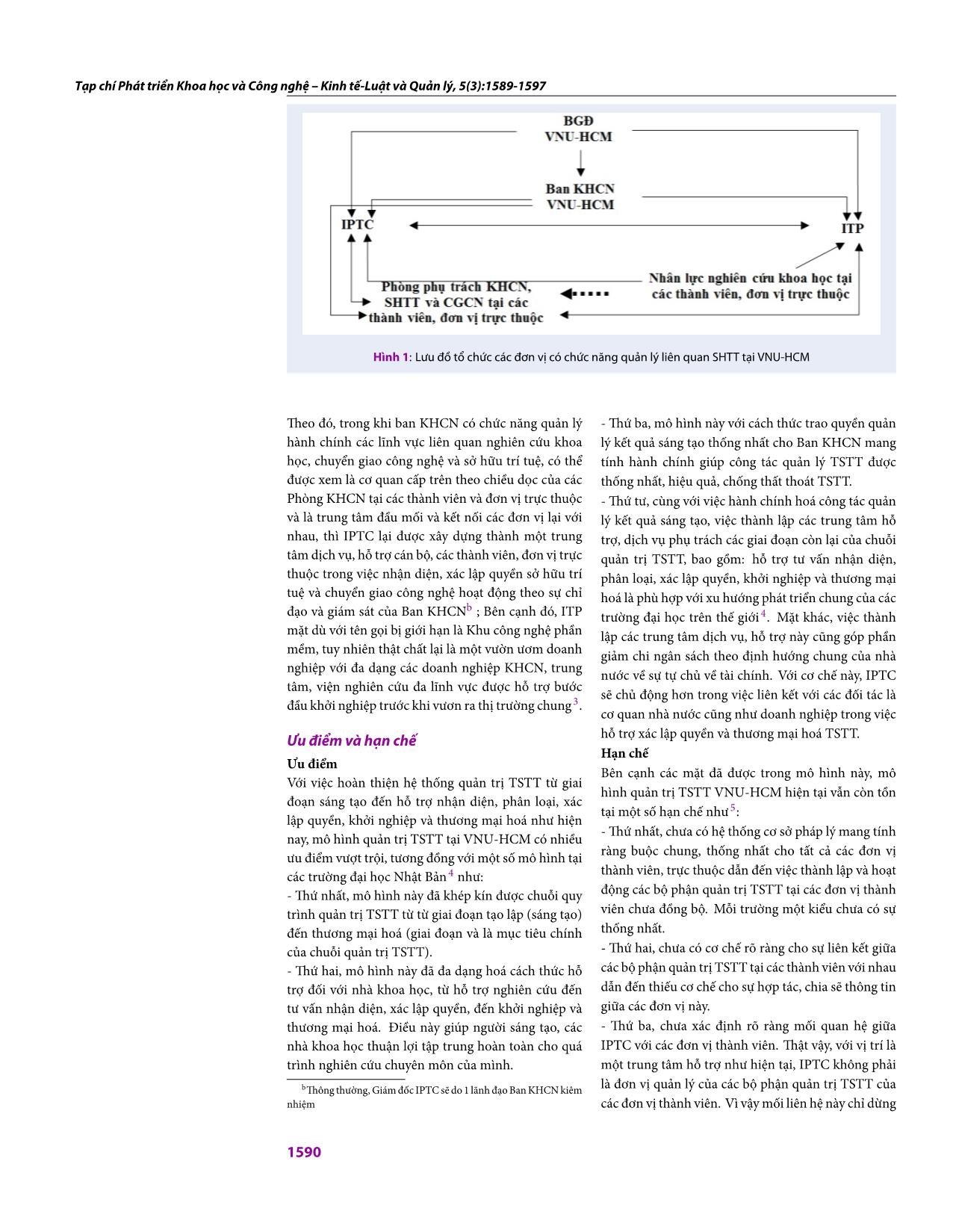 Mô hình tổ chức và quản lý hoạt động sở hữu trí tuệ tại Đại học Quốc gia thành phố Hồ Chí Minh và một số trường đại học thành viên: Thực trạng và giải pháp trang 2