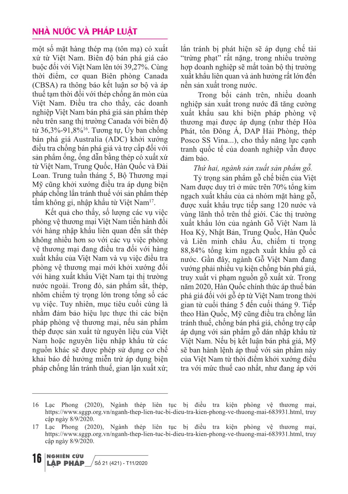 Nâng cao hiệu quả thực hiện quy định của pháp luật về các biện pháp phòng vệ thương mại ở Việt Nam trang 6