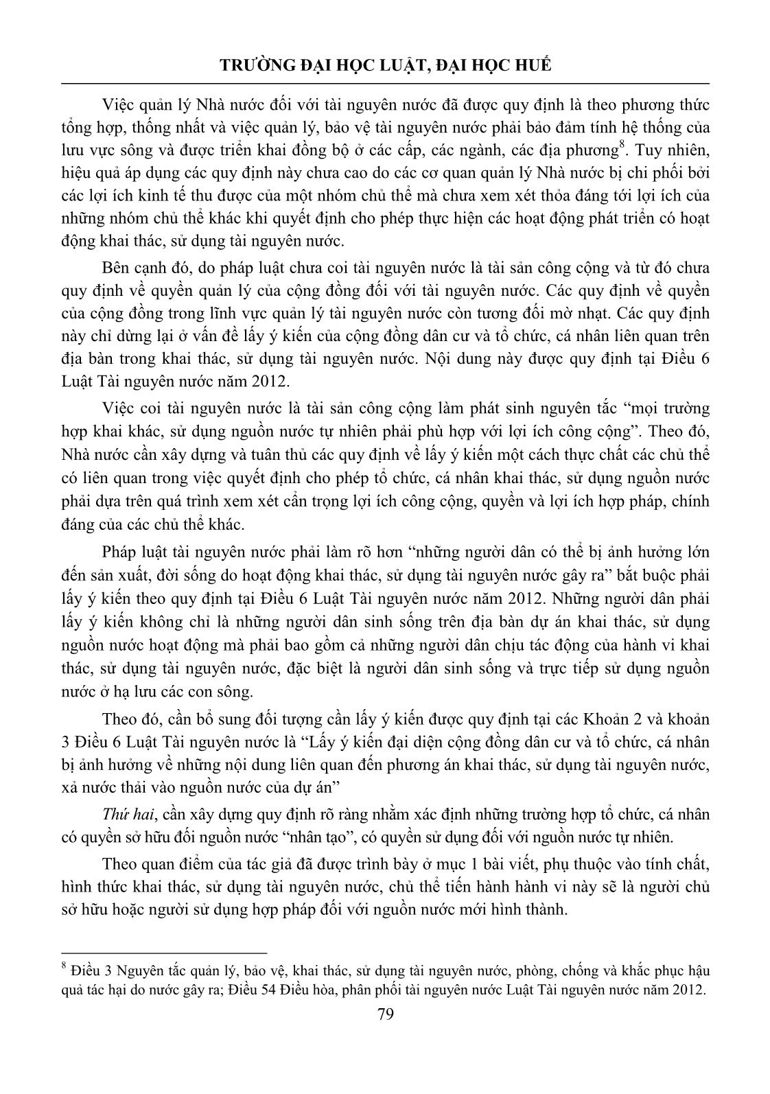 Phân định quyền sở hữu, quyền sử dụng đối với nguồn nước và kiến nghị hoàn thiện pháp luật trang 8