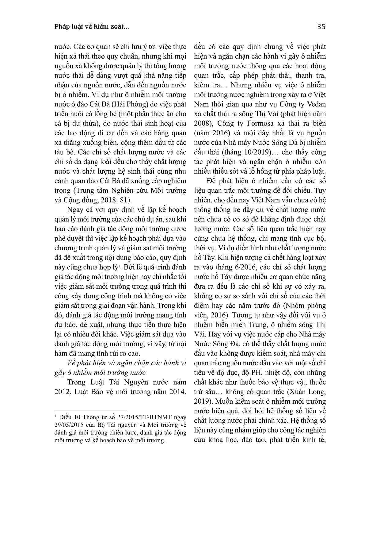 Pháp luật về kiểm soát ô nhiễm môi trường nước ở Việt Nam: Thực trạng và kiến nghị hoàn thiện trang 3
