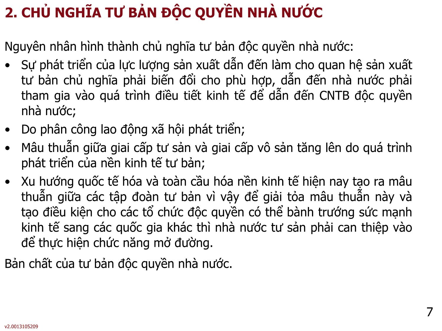 Bài giảng Những nguyên lý cơ bản của chủ nghĩa Mác-Lênin - Bài 6: Học thuyết kinh tế về chủ nghĩa tư bản độc quyền và chủ nghĩa tư bản độc quyền nhà nước - Phạm Quang Phan trang 7