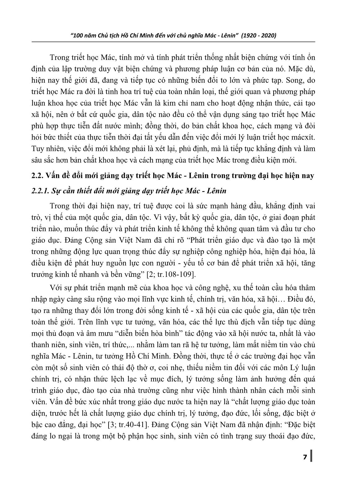 Bản chất khoa học, cách mạng của triết học Mác và vấn đề giảng dạy triết học Mác - Lênin trong trường đại học hiện nay trang 6