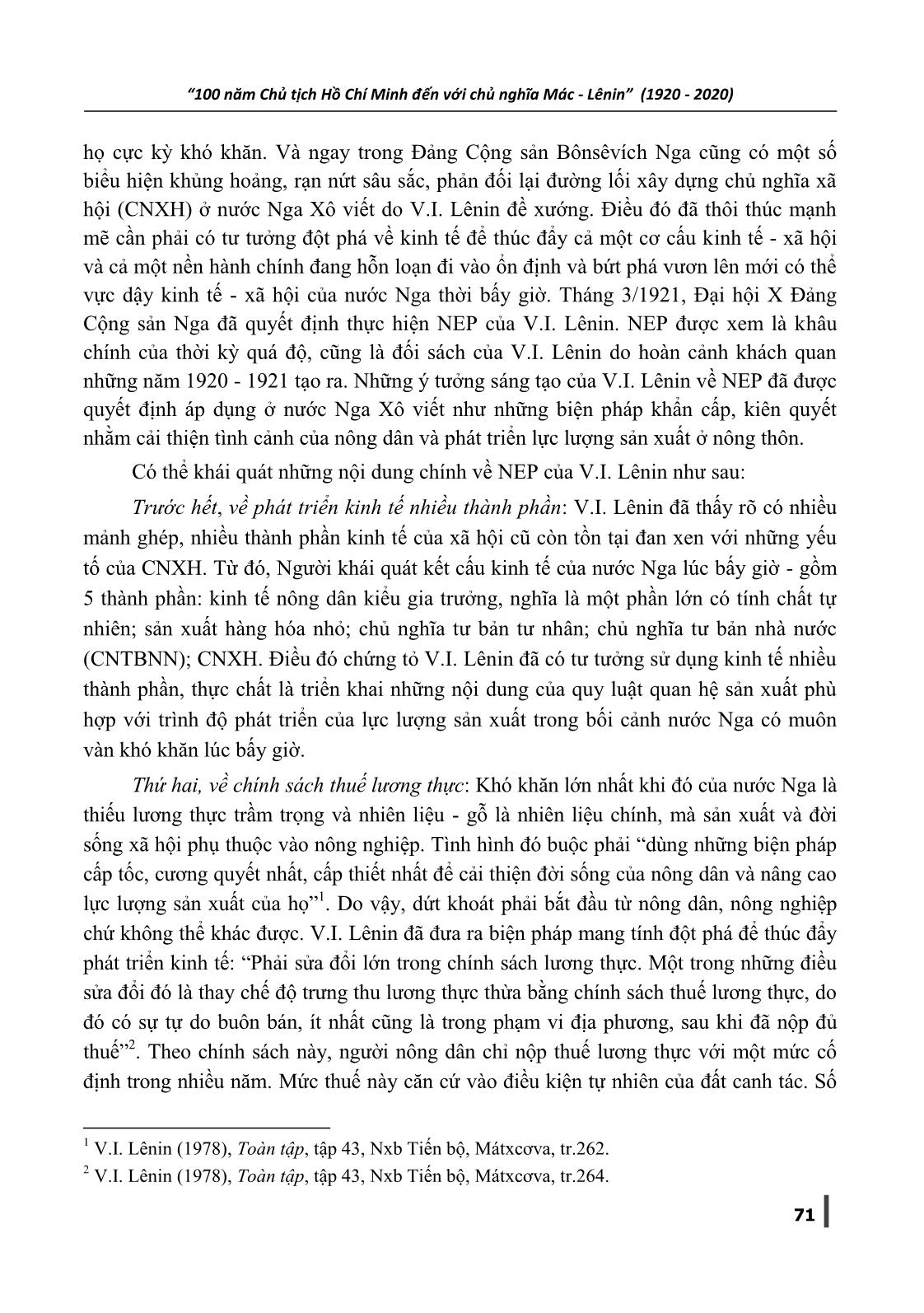 Chính sách kinh tế mới của V.I. Lênin - Lý luận và thực tiễn trong nền kinh tế thị trường định hướng xã hội chủ nghĩa ở Việt Nam hiện nay trang 2