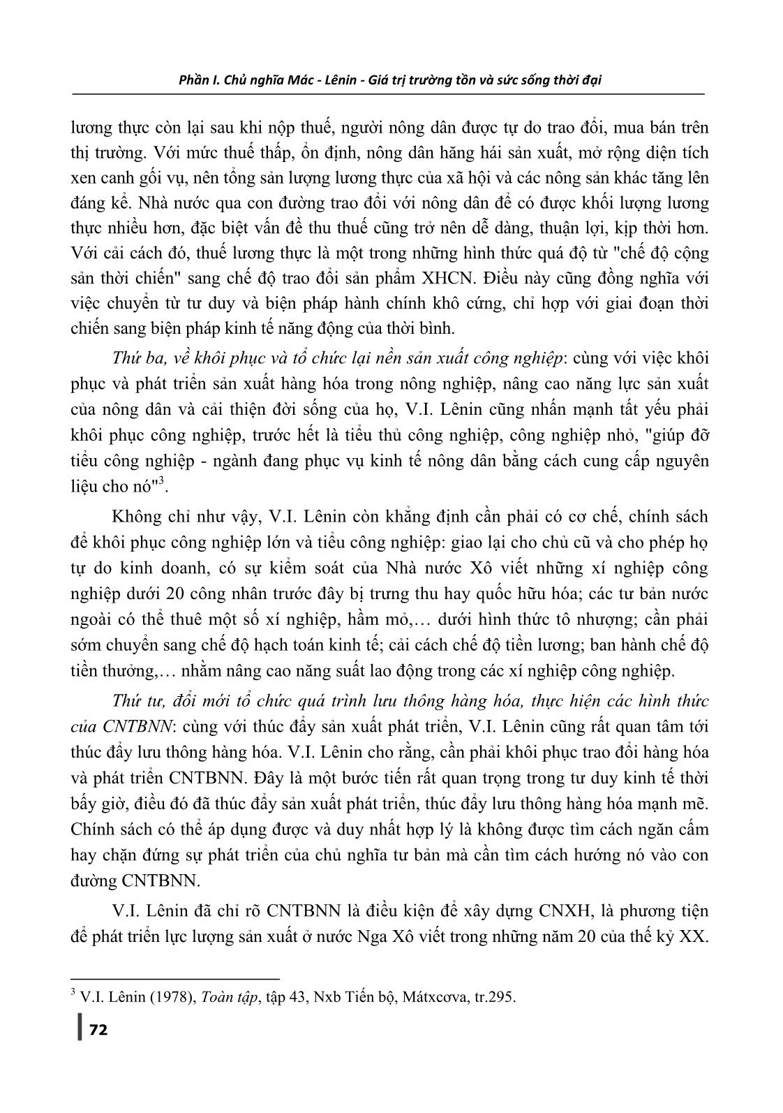 Chính sách kinh tế mới của V.I. Lênin - Lý luận và thực tiễn trong nền kinh tế thị trường định hướng xã hội chủ nghĩa ở Việt Nam hiện nay trang 3