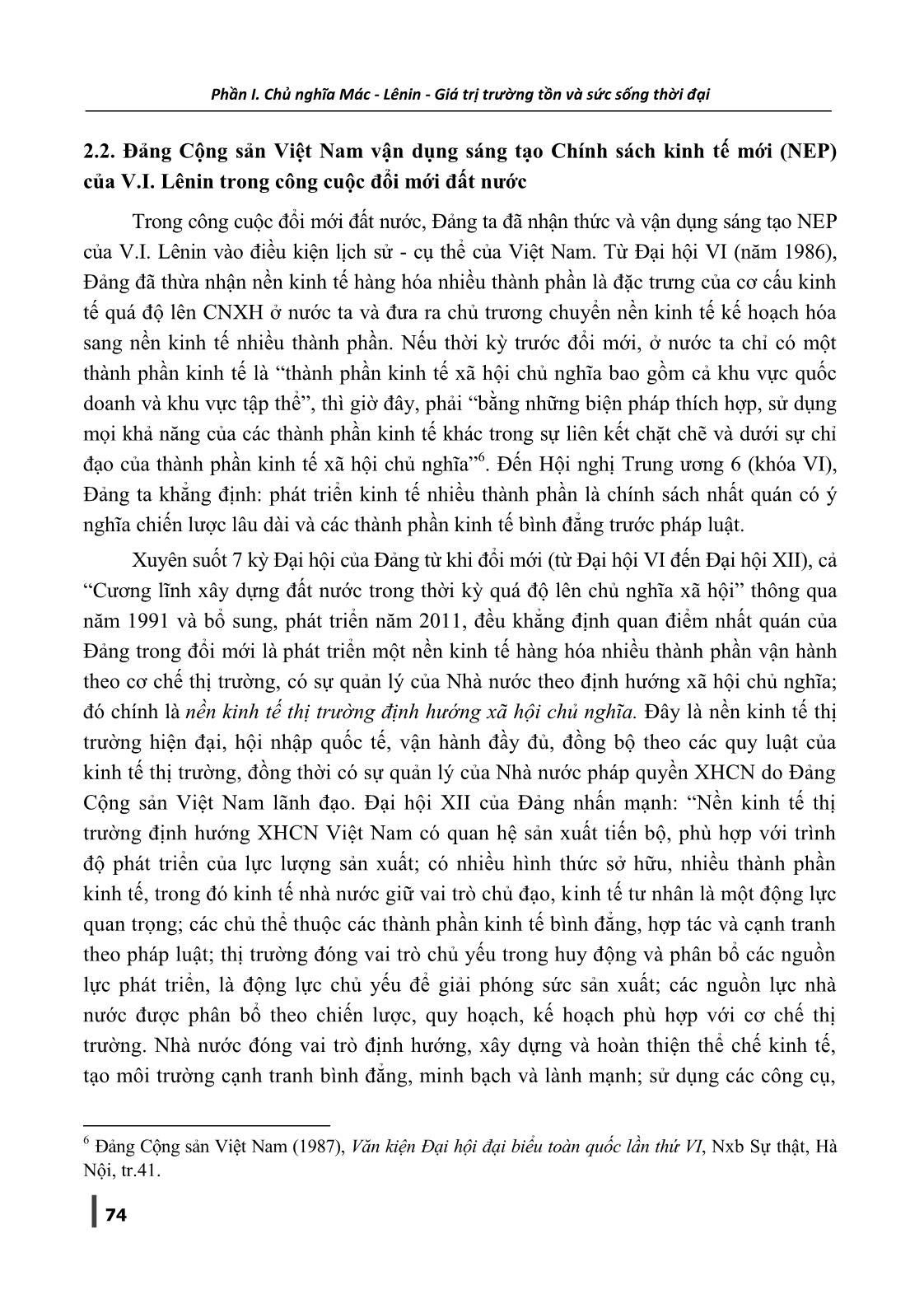 Chính sách kinh tế mới của V.I. Lênin - Lý luận và thực tiễn trong nền kinh tế thị trường định hướng xã hội chủ nghĩa ở Việt Nam hiện nay trang 5