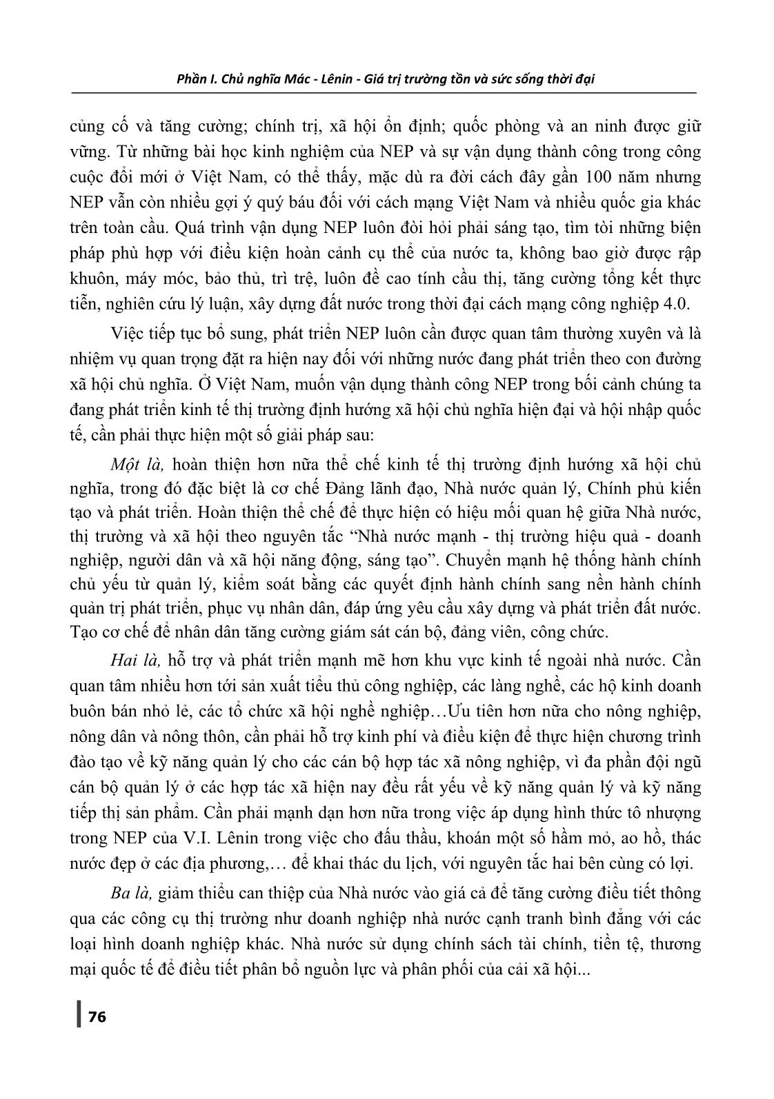 Chính sách kinh tế mới của V.I. Lênin - Lý luận và thực tiễn trong nền kinh tế thị trường định hướng xã hội chủ nghĩa ở Việt Nam hiện nay trang 7