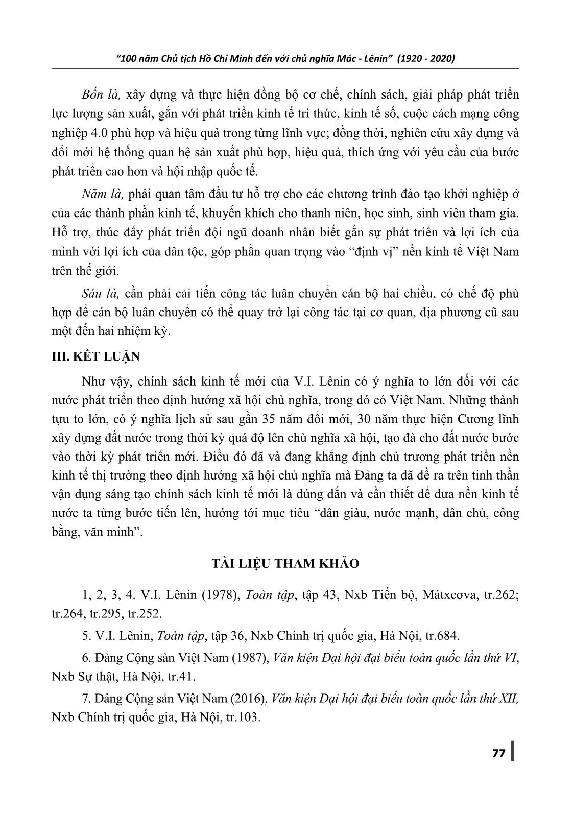 Chính sách kinh tế mới của V.I. Lênin - Lý luận và thực tiễn trong nền kinh tế thị trường định hướng xã hội chủ nghĩa ở Việt Nam hiện nay trang 8