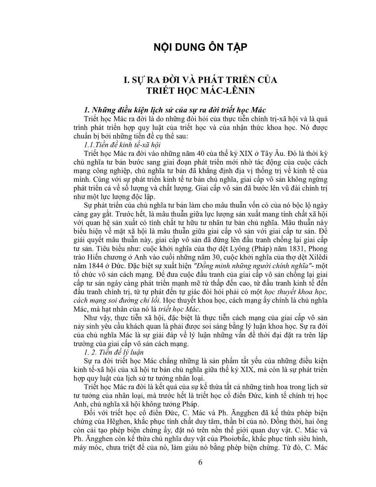 Đề cương chi tiết học phần Triết học Mác-Lênin trang 7