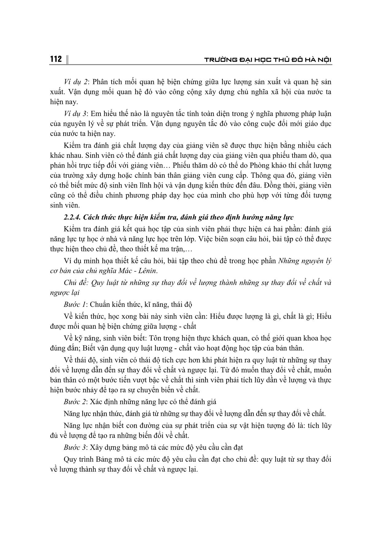 Đổi mới kiểm tra đánh giá học phần những nguyên lý cơ bản của chủ nghĩa Mác-Lênin theo hướng phát triển năng lực cho sinh viên trường Đại học Sư phạm Hà Nội trang 7