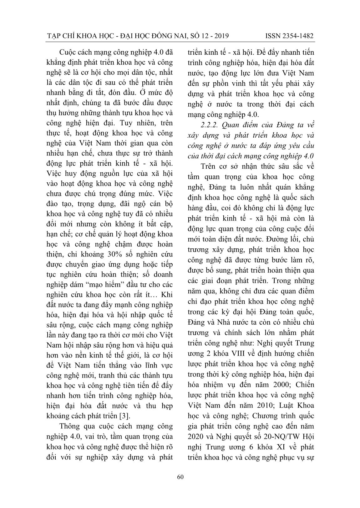 Luận điểm “Khoa học trở thành lực lượng sản xuất trực tiếp” của C.Mác và vấn đề xây dựng, phát triển khoa học và công nghệ ở Việt Nam trong thời đại cách mạng công nghiệp 4.0 trang 6