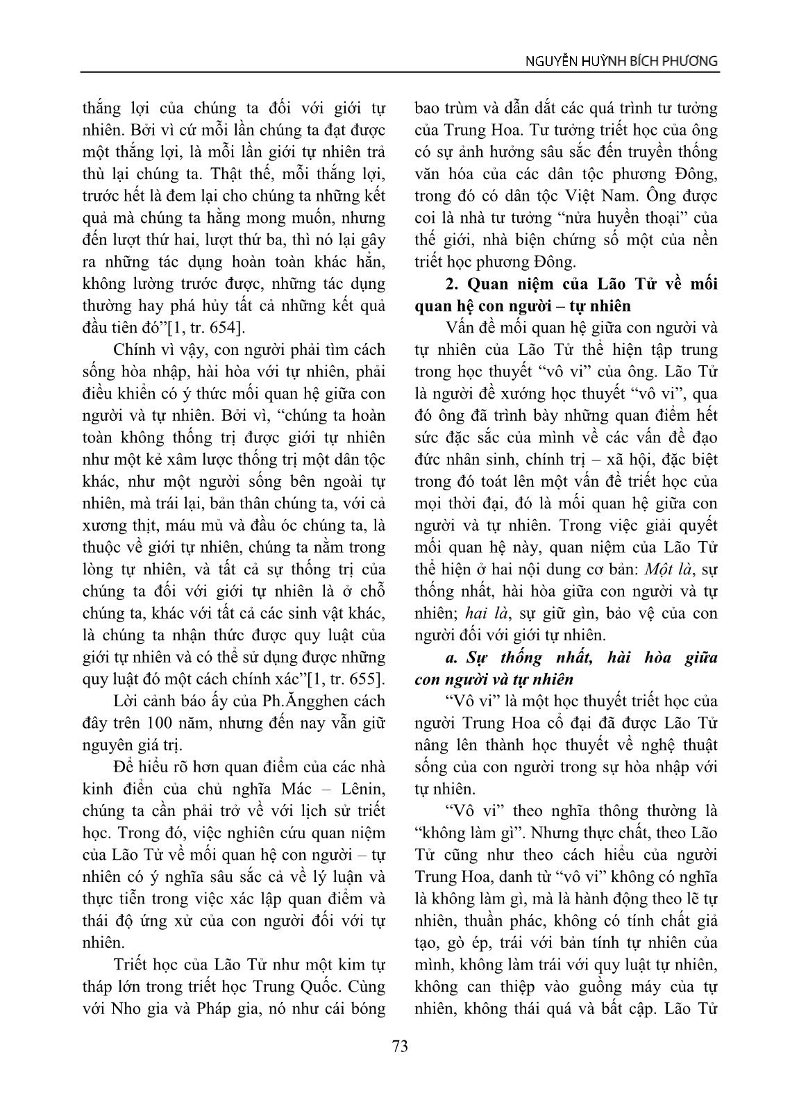 Quan niệm của Lão Tử về mối quan hệ con người – tự nhiên và ý nghĩa của nó đối với việc giải quyết vấn đề môi trường tự nhiên hiện nay trang 2