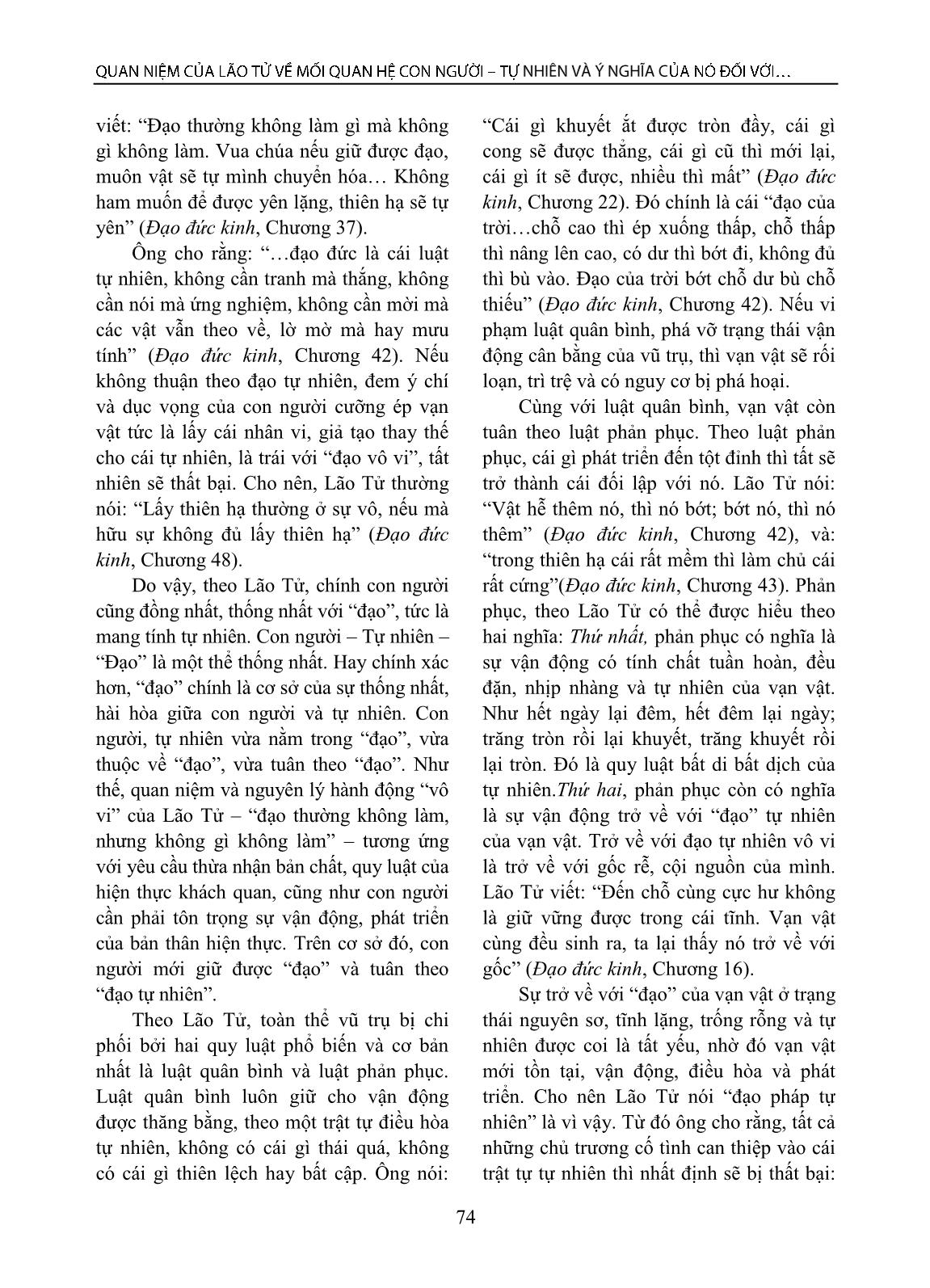 Quan niệm của Lão Tử về mối quan hệ con người – tự nhiên và ý nghĩa của nó đối với việc giải quyết vấn đề môi trường tự nhiên hiện nay trang 3