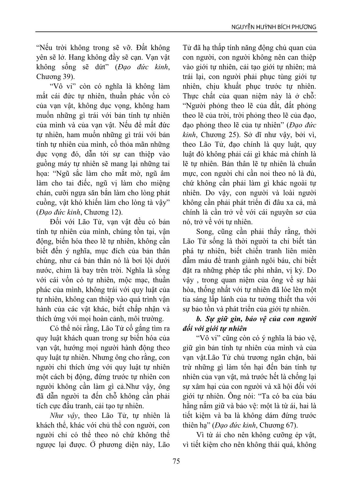 Quan niệm của Lão Tử về mối quan hệ con người – tự nhiên và ý nghĩa của nó đối với việc giải quyết vấn đề môi trường tự nhiên hiện nay trang 4
