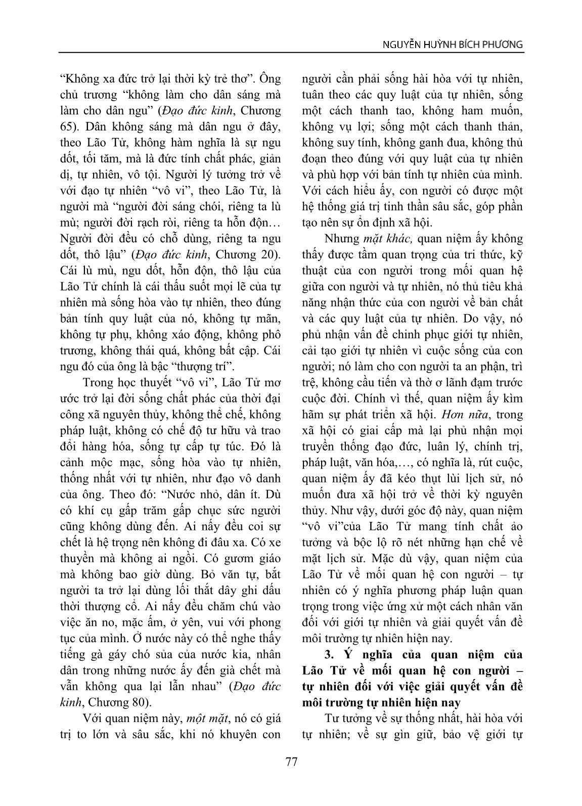 Quan niệm của Lão Tử về mối quan hệ con người – tự nhiên và ý nghĩa của nó đối với việc giải quyết vấn đề môi trường tự nhiên hiện nay trang 6