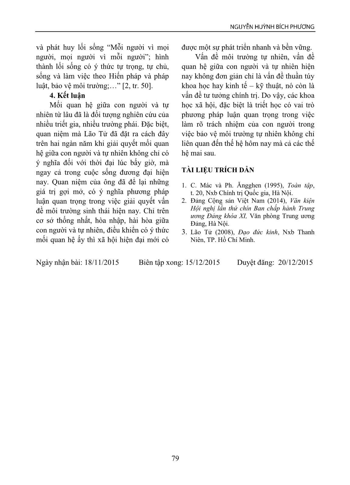 Quan niệm của Lão Tử về mối quan hệ con người – tự nhiên và ý nghĩa của nó đối với việc giải quyết vấn đề môi trường tự nhiên hiện nay trang 8