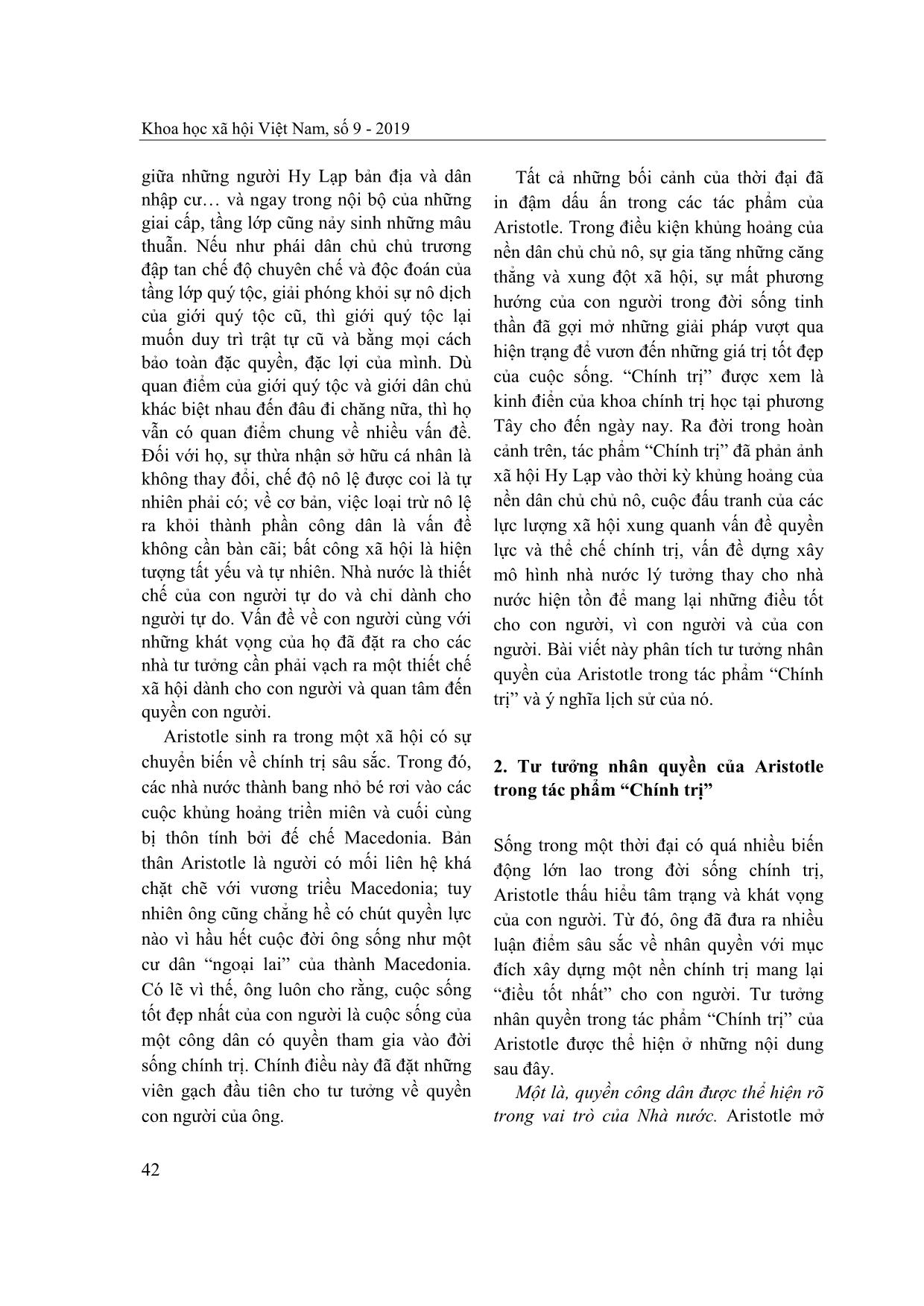 Tư tưởng nhân quyền của Aristotle trong tác phẩm “Chính trị” và ý nghĩa lịch sử trang 2