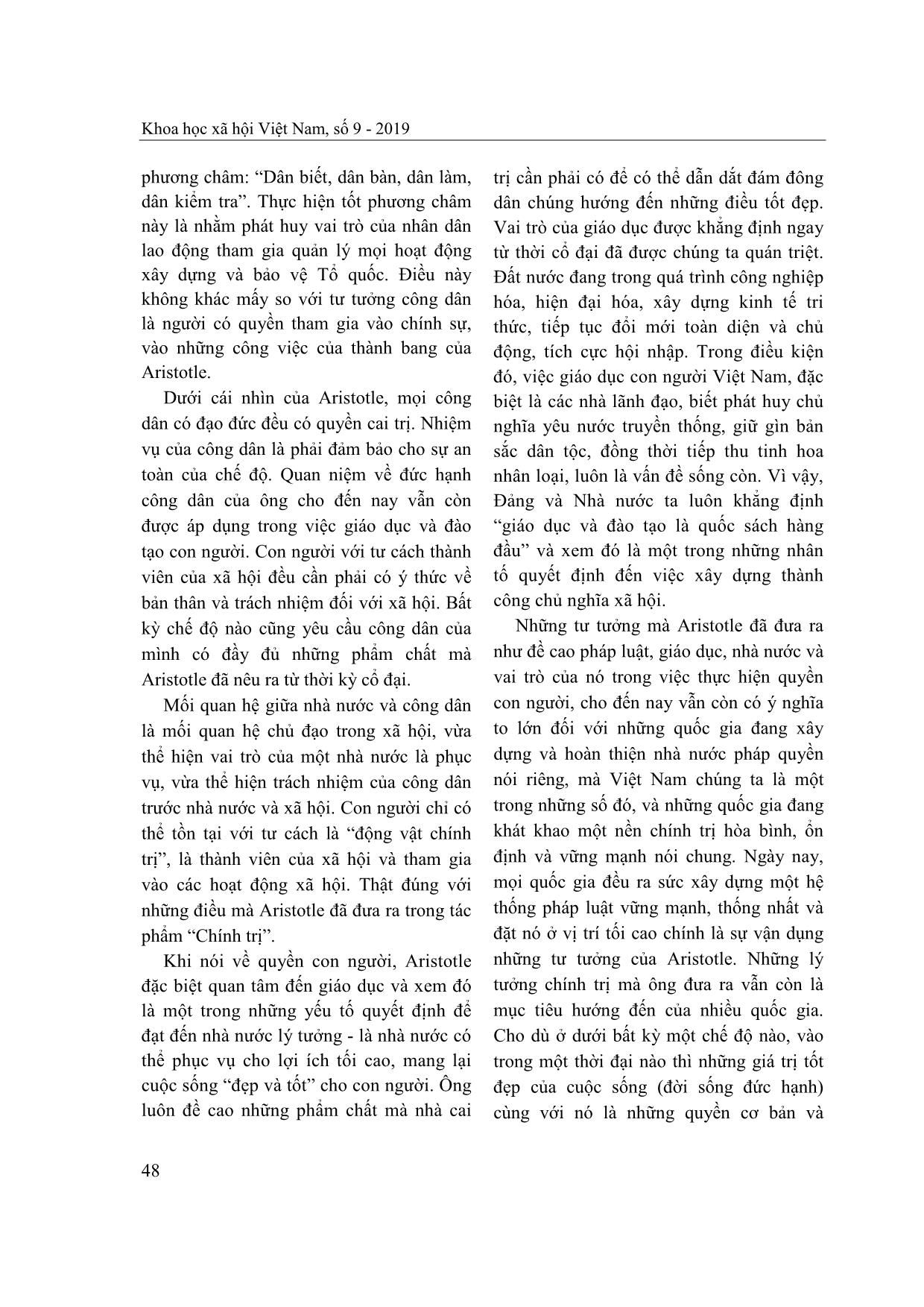 Tư tưởng nhân quyền của Aristotle trong tác phẩm “Chính trị” và ý nghĩa lịch sử trang 8