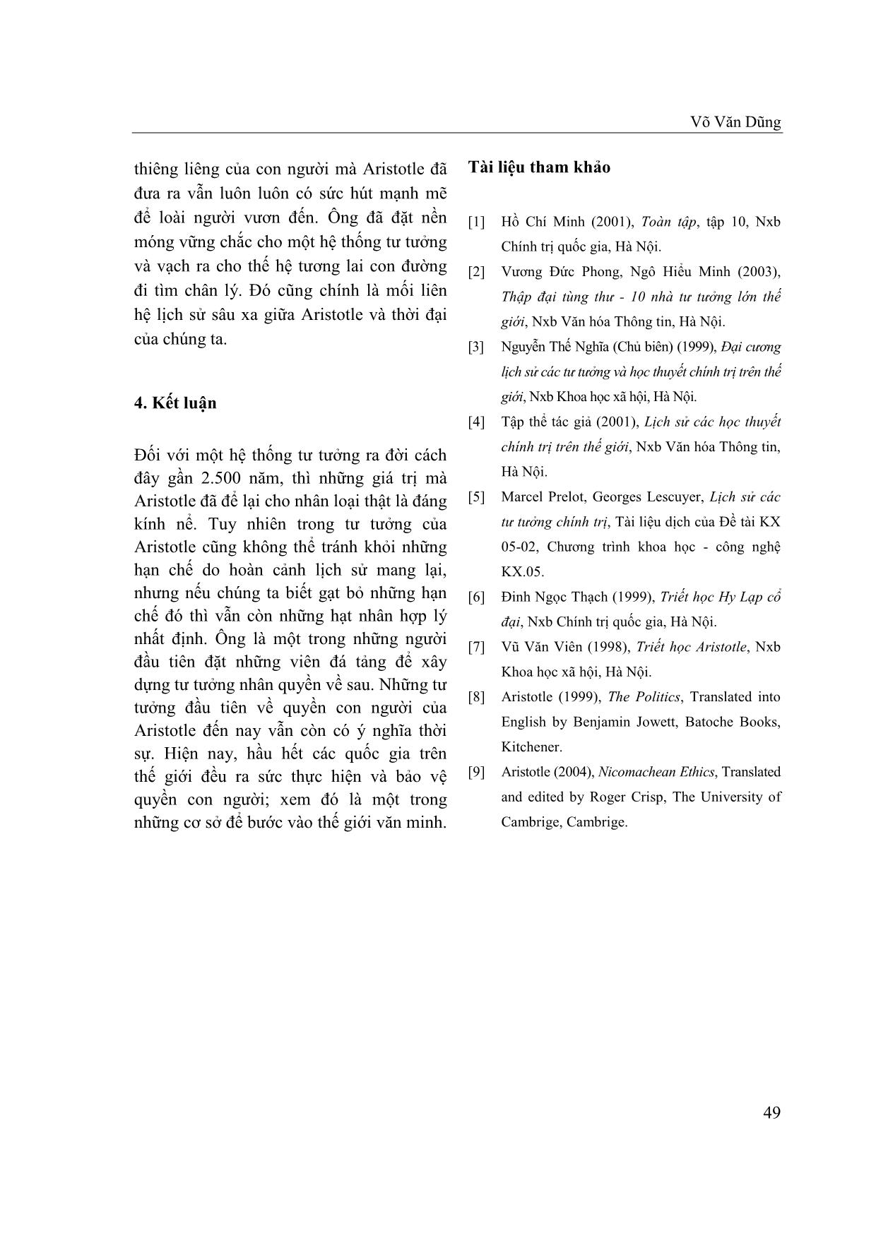 Tư tưởng nhân quyền của Aristotle trong tác phẩm “Chính trị” và ý nghĩa lịch sử trang 9