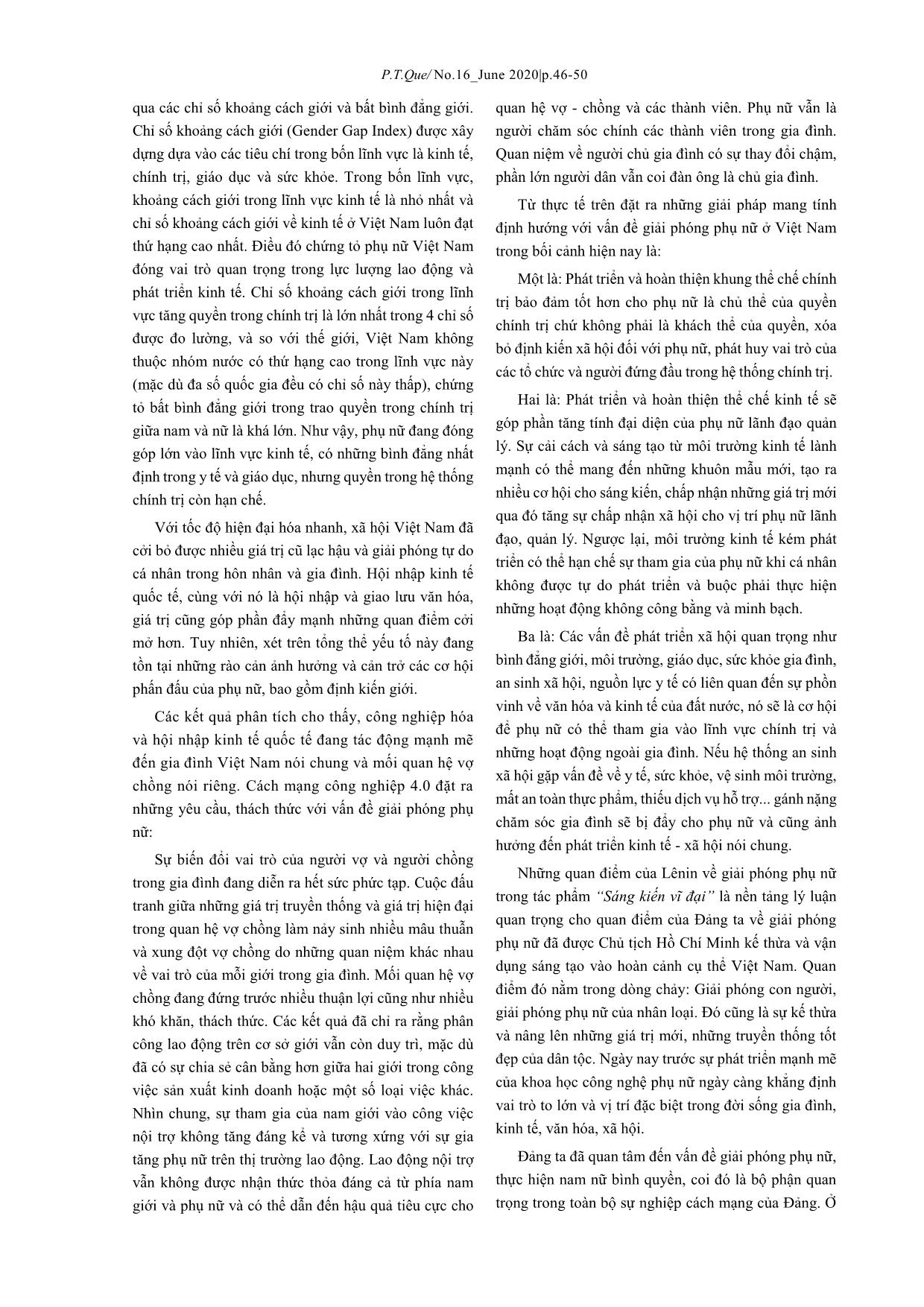 Tư tưởng V.I.Lênin về giải phóng phụ nữ qua tác phẩm “Sáng kiến vĩ đại” - Ý nghĩa đối với Việt Nam trong bối cảnh cách mạng công nghiệp 4.0 trang 4