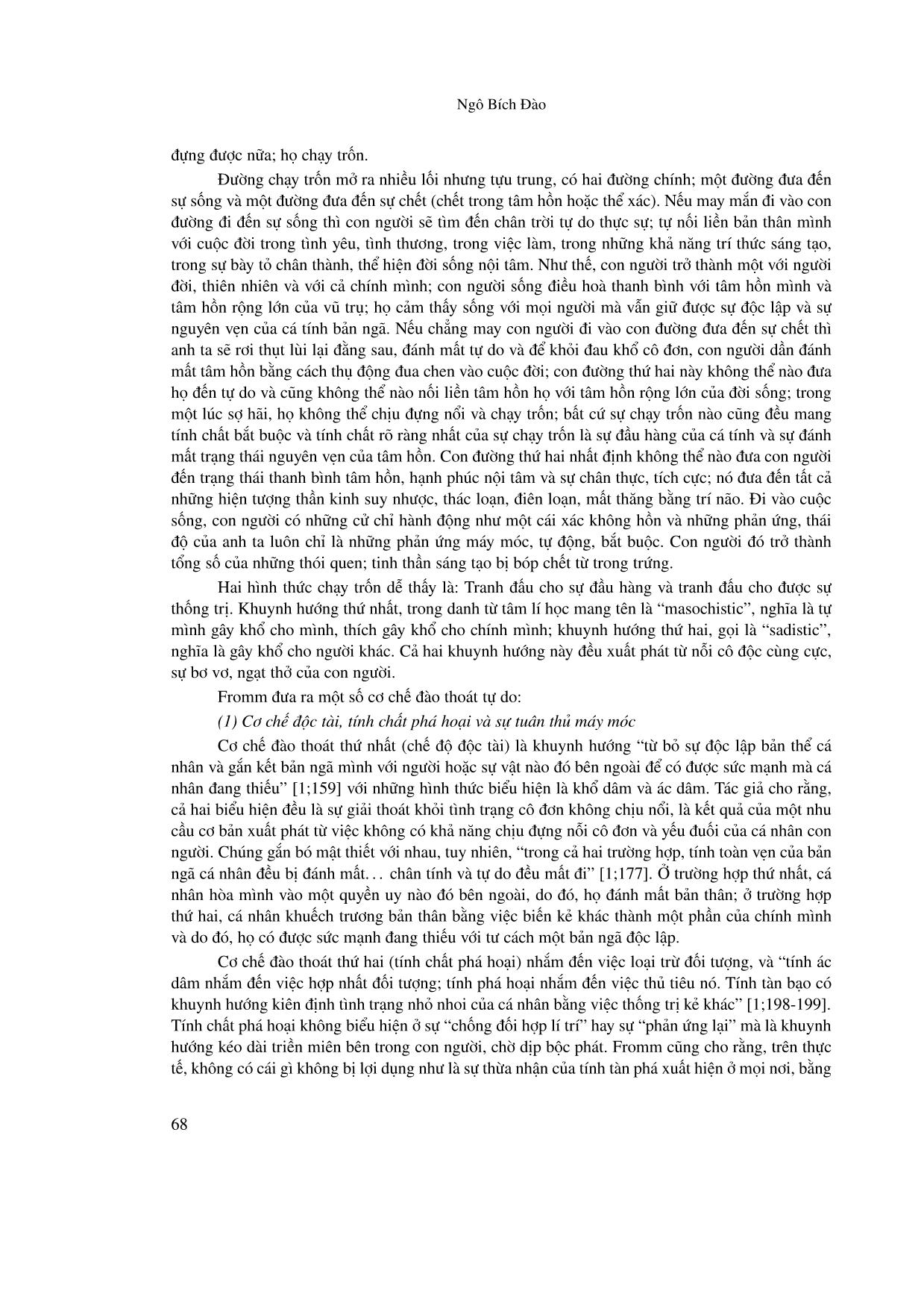 Tư tưởng về tự do trong tác phẩm “Trốn thoát tự do” của Erich Fromm trang 4