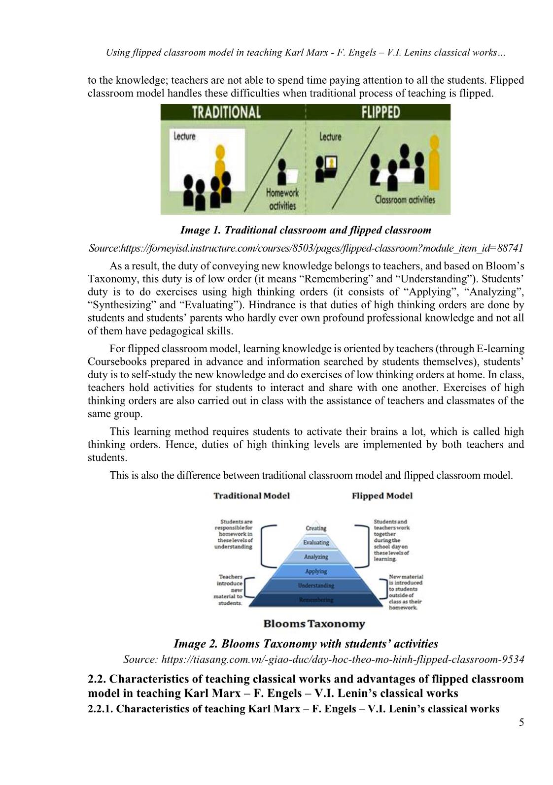 Using flipped classroom model in teaching karl Marx - F. Engels – V.I. Lenin’s classical works for students majoring in political education trang 3