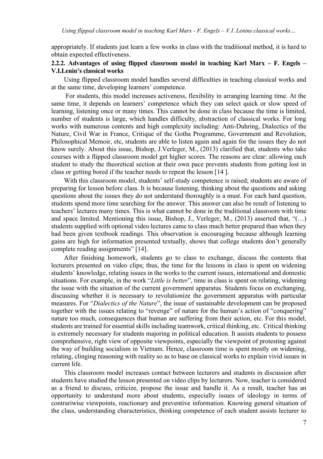 Using flipped classroom model in teaching karl Marx - F. Engels – V.I. Lenin’s classical works for students majoring in political education trang 5