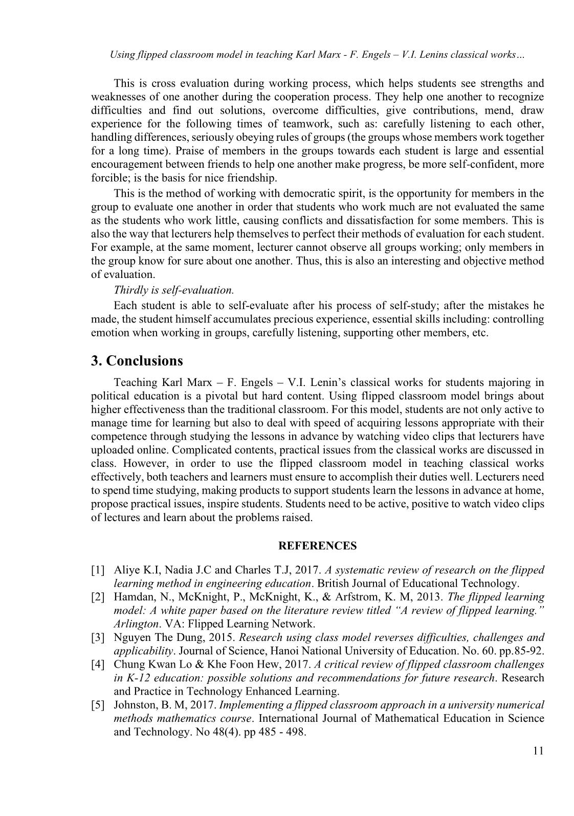 Using flipped classroom model in teaching karl Marx - F. Engels – V.I. Lenin’s classical works for students majoring in political education trang 9