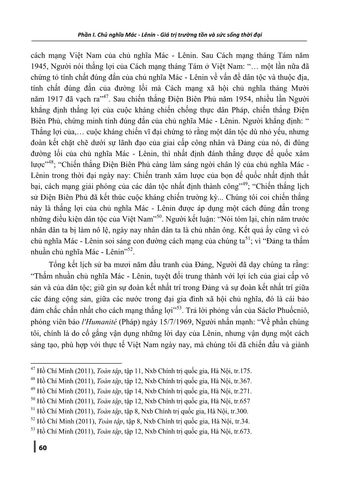 Vai trõ của chủ nghĩa Mác-Lênin với Việt Nam - Qua nhận định, đánh giá của Hồ Chí Minh trang 10