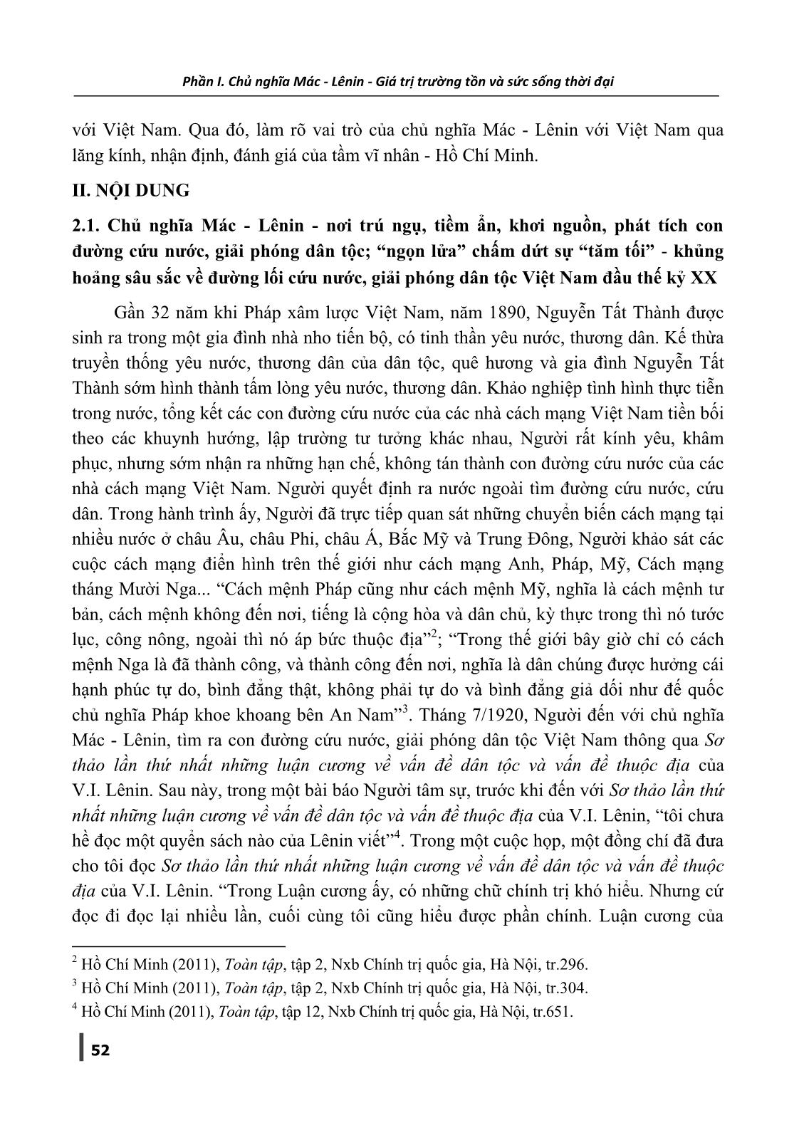 Vai trõ của chủ nghĩa Mác-Lênin với Việt Nam - Qua nhận định, đánh giá của Hồ Chí Minh trang 2