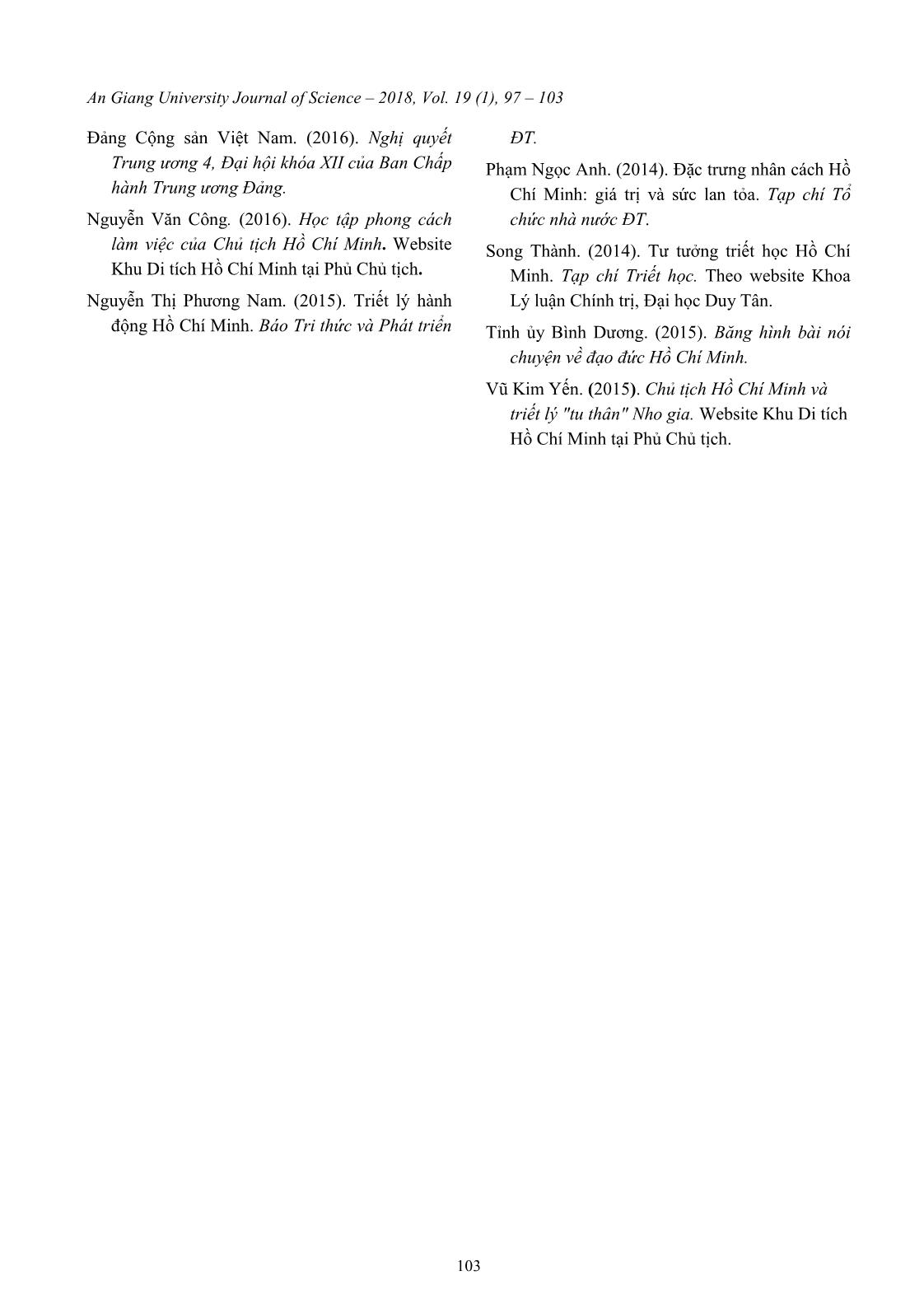 Vận dụng triết lý vô ngôn - Hành động của Bác Hồ trong triển khai “Học tập và làm theo tư tưởng, tấm gương đạo đức, phong cách Hồ Chí Minh” trang 7