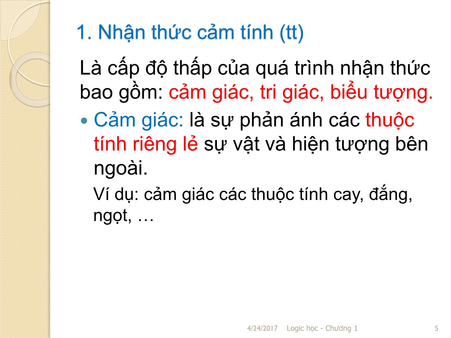 Bài giảng Logic học - Chương 1: Đại cương về Logic học trang 5