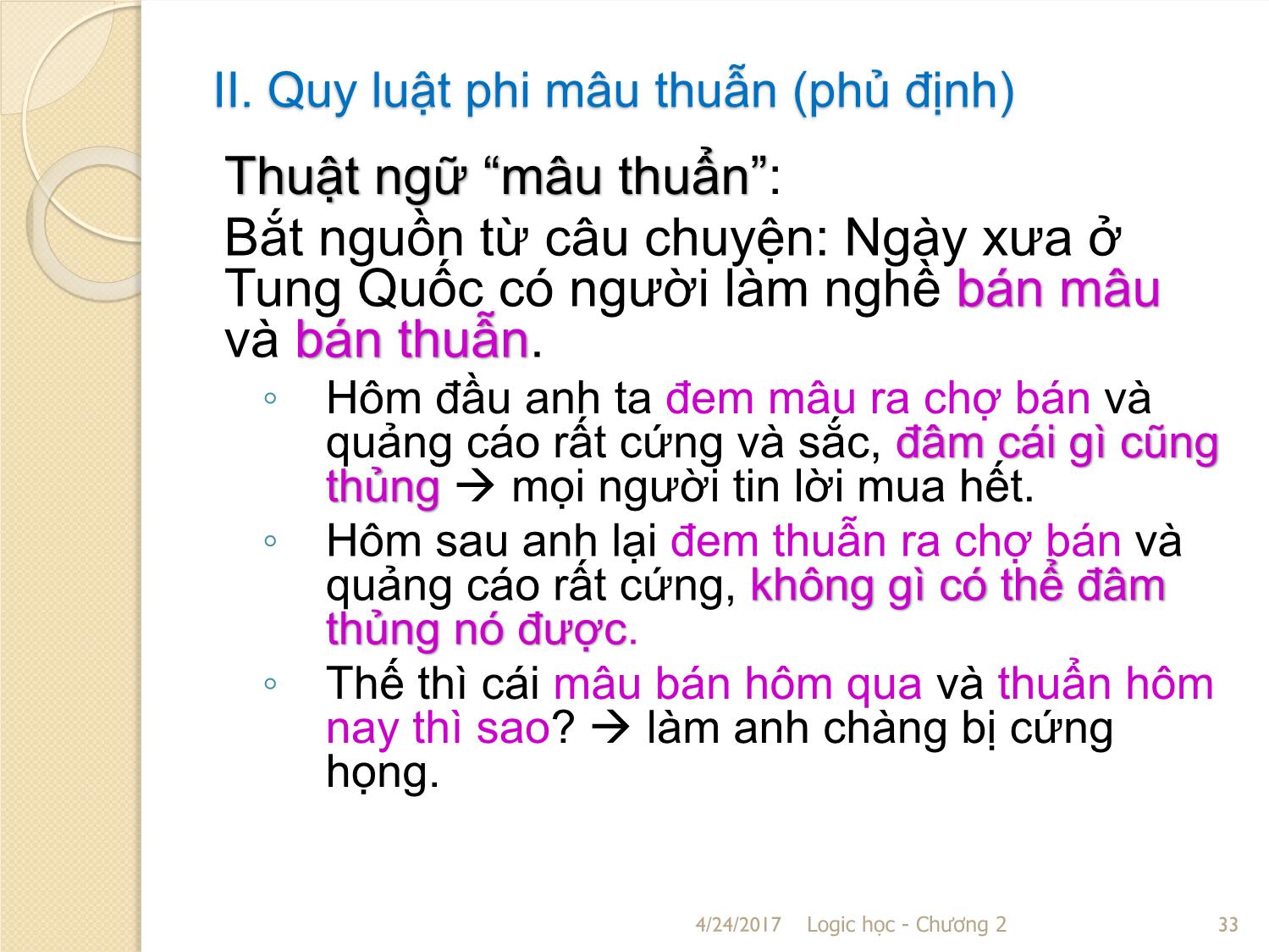 Bài giảng Logic học - Chương 2: Những quy luật cơ bản của tư duy trang 9