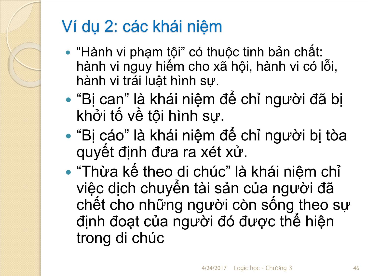 Bài giảng Logic học - Chương 3: Khái niệm trang 4