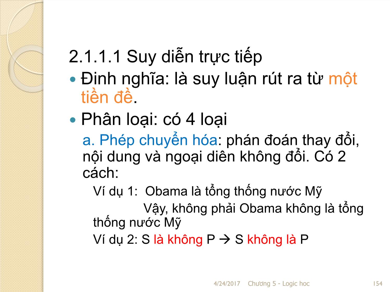 Bài giảng Logic học - Chương 5: Suy luận trang 10