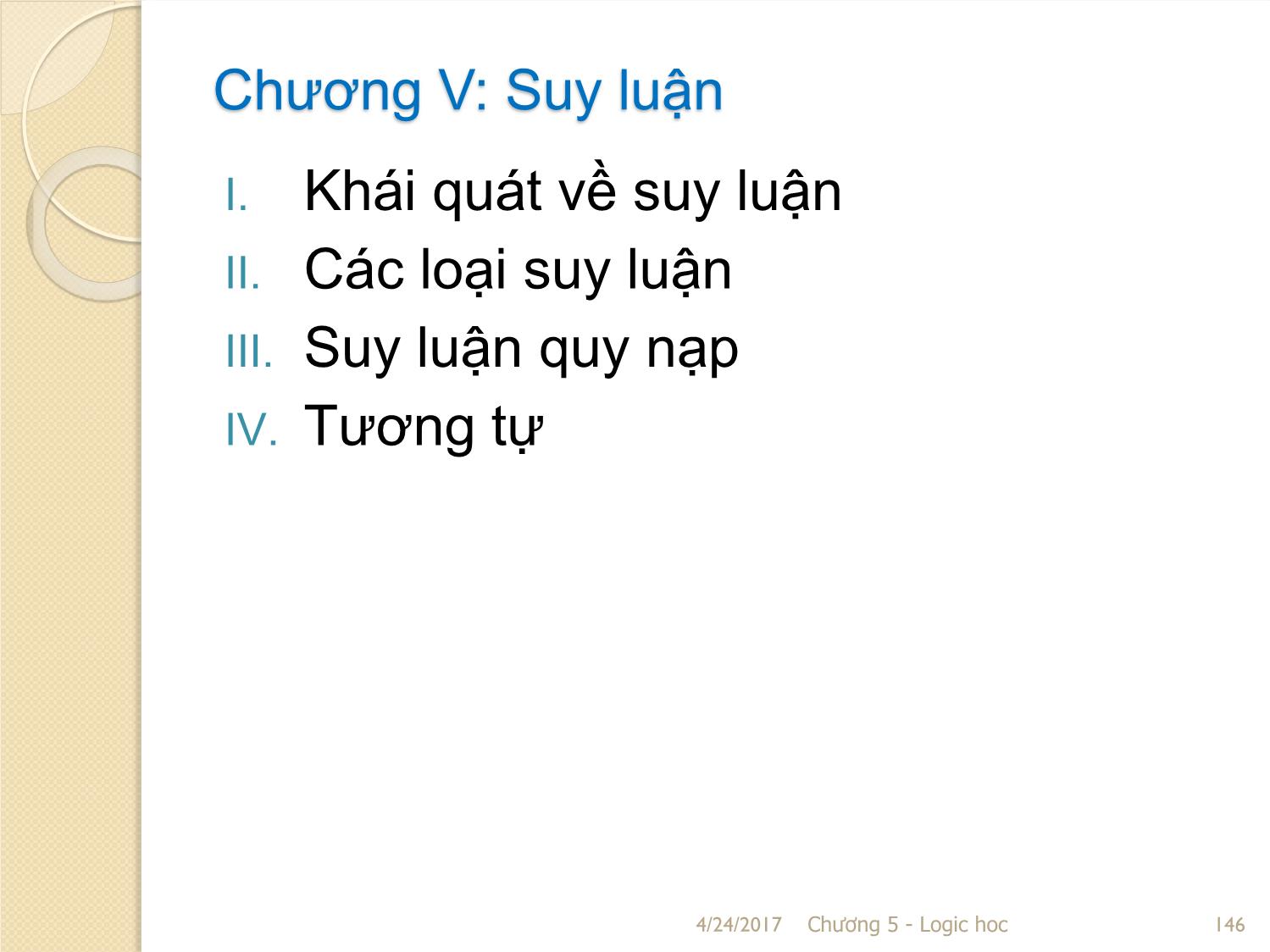 Bài giảng Logic học - Chương 5: Suy luận trang 2