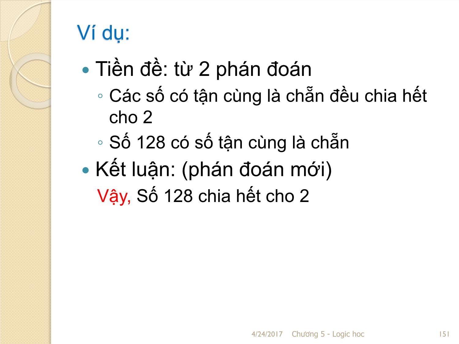 Bài giảng Logic học - Chương 5: Suy luận trang 7