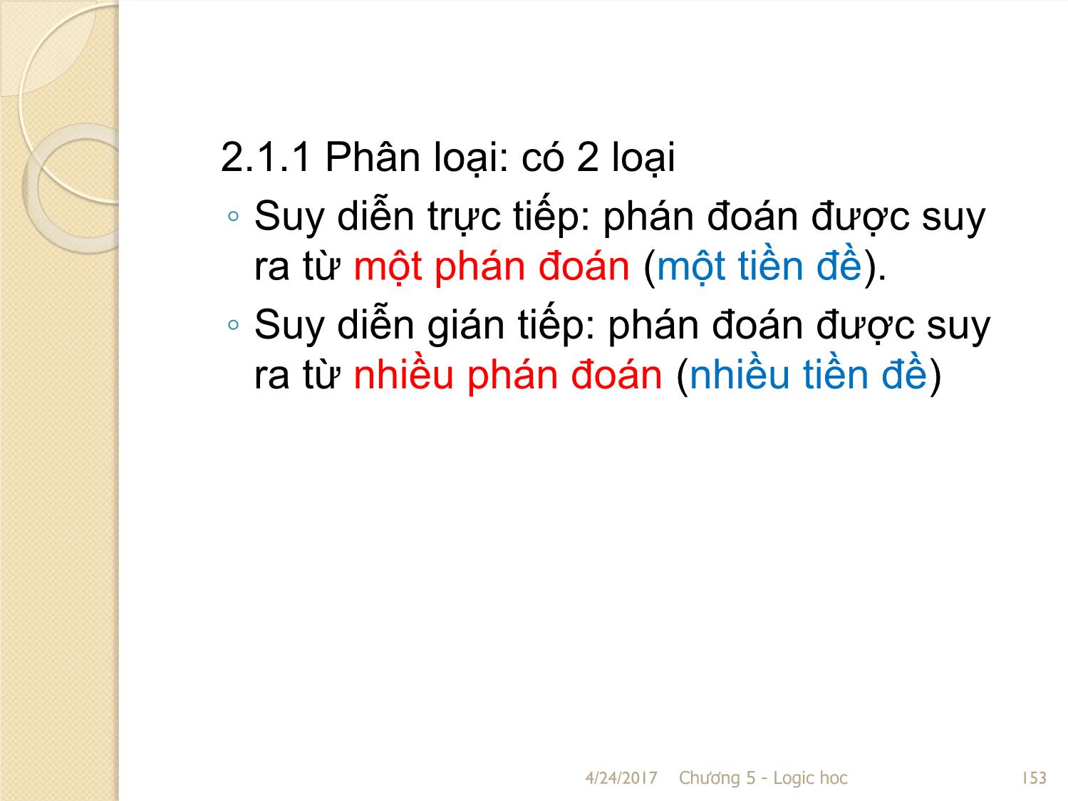 Bài giảng Logic học - Chương 5: Suy luận trang 9