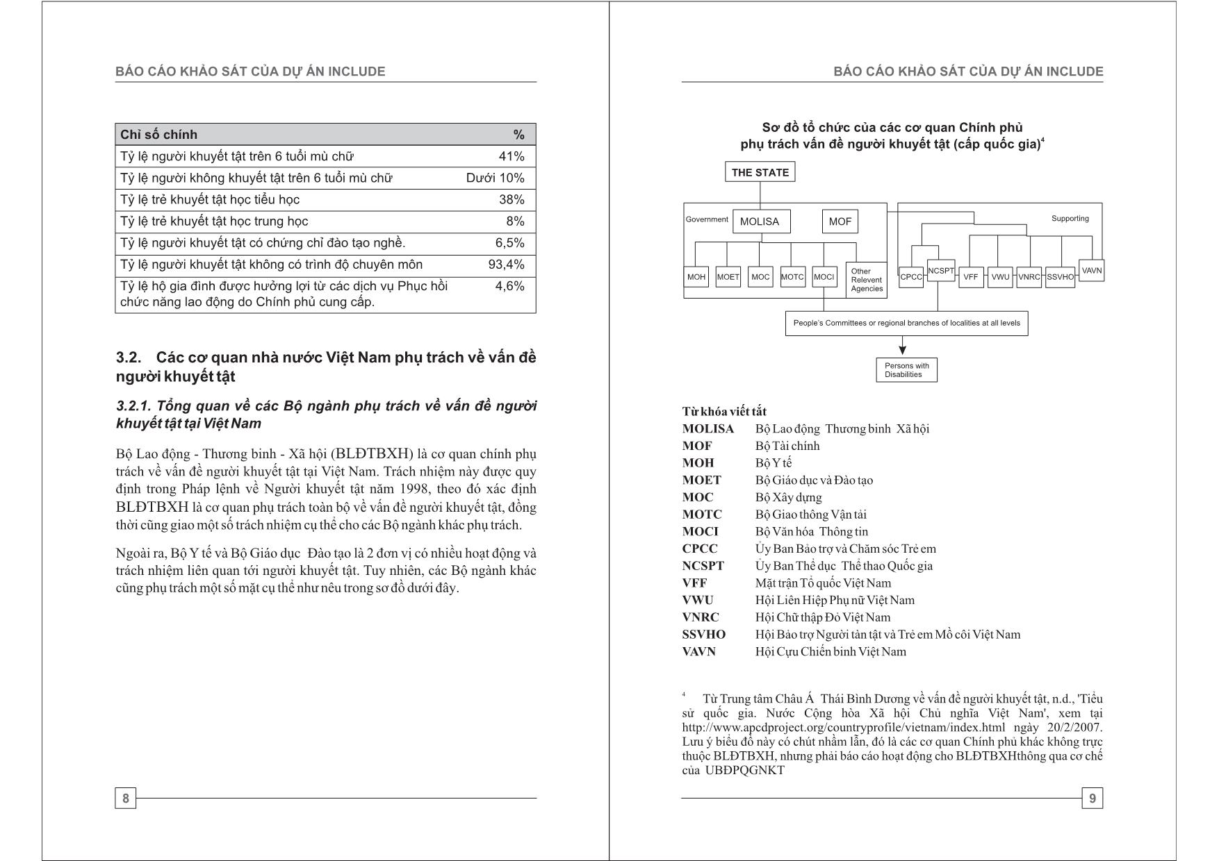 Báo cáo khảo sát về Đào tạo nghề và Việc làm cho người khuyết tật tại Việt Nam trang 9