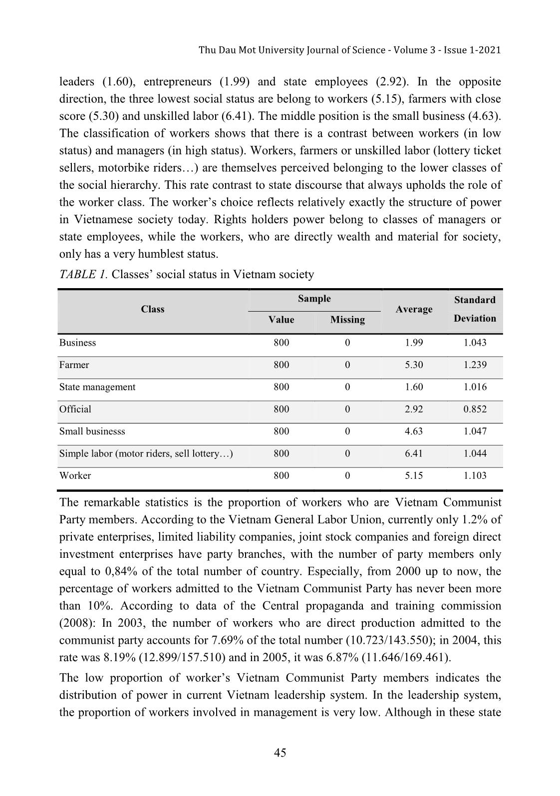 A discourse analysis about career and social status of the Vietnam working class: A case study from Binh Duong province, Vietnam trang 10