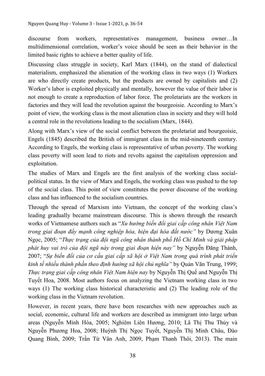 A discourse analysis about career and social status of the Vietnam working class: A case study from Binh Duong province, Vietnam trang 3