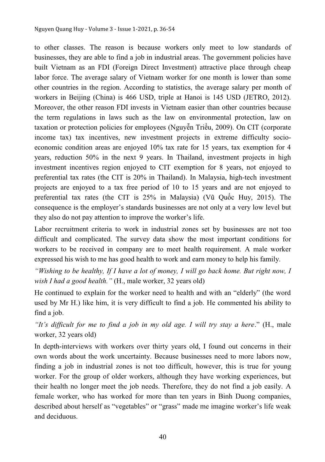 A discourse analysis about career and social status of the Vietnam working class: A case study from Binh Duong province, Vietnam trang 5